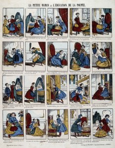 Malá maminka „“Výchova panenky“. Obrázek Epinal, sd. 19. století. od French School