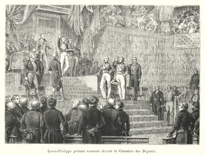 Louis-Philippe předstíraný serment devant la Chambre des Deputes od French School