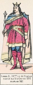 Louis 5, 35. král Francie, nastoupil na trůn v roce 986, zemřel v roce 987 (barevná rytina) od French School