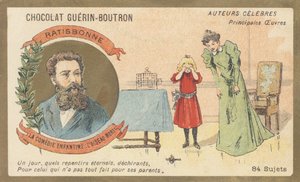 Louis Gustave Fortune Regensbonne (1827-1900), francouzský spisovatel, autor „La comedie enfantine — L’oiseau mort“ (1861) od French School