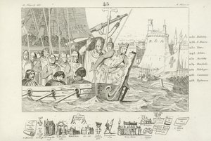 Ludvík IX. Francouzský vedl útok na Damiettu v Egyptě, 7. křížová výprava, 1249 od French School