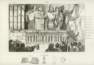 Ludvík VII. Francie zvyšuje podporu pro druhou křížovou výpravu, c1147 od French School