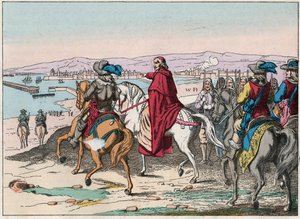 Ludvík XIII. (1601-1643) a kardinál Richelieu v sídle La Rochelle, Place d