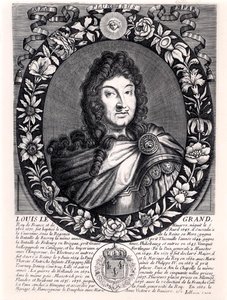 Louis XIV (1638-1715) francouzský král, kolem 1680 (rytina) (čb foto) od French School