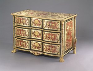Louis XIV Boulle Commode, cca 1700 (želvovina, mosaz a ormolu) (viz také 220158)