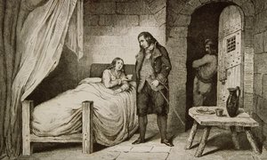 Ludvík XVII. (1785-95) nemocný a uvězněný, z „Histoire de France“ od Colarta, vydáno kolem roku 1840 od French School