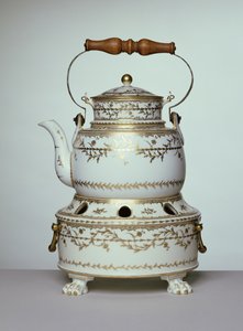Porcelánová konvice a stojan Louis XVI vyrobený v Paříži, kolem 1775-91 (porcelán)