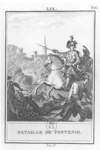 Ludvík XV. (1710-74) v bitvě u Fontenoy, 11. května 1745, od French School
