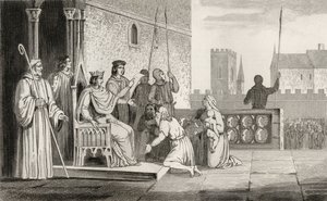 Louis X (1289-1316) zlomyslný emancipuje nevolníky, z „Histoire de France“ od Colarta, vydaného kolem roku 1840 od French School