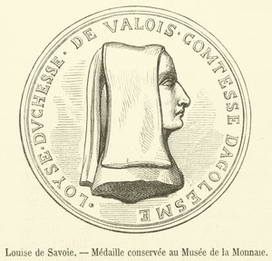 Louise Savojská, medaile v muzeu měn (rytina) od French School