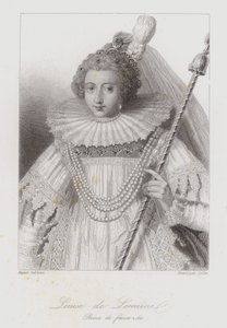 Louise Lotrinská, královna choť Jindřicha III. Francie (rytina) od French School
