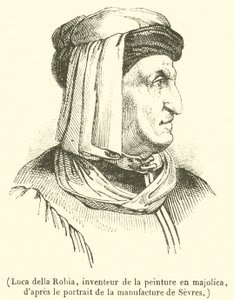 Luca della Robia, vynálezce majoliky (rytina) od French School