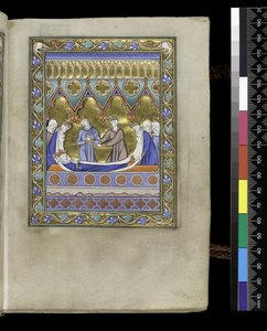 MS 300 f.VIr, Davidův pohřeb, ze Žaltáře a hodin Isabely Francouzské, Paříž, kolem 1265-70 (pero, inkoust a tempera na pergamenu) od French School