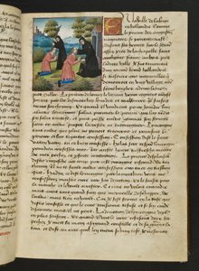 MS Hunter 252 016r Stránka ze stovky nových zpráv, c.1461-62 od French School