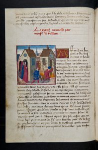 MS Hunter 252 075v Stránka ze stovky nových zpráv, c.1461-62 od French School