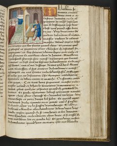 MS Hunter 252 141r Stránka ze stovky nových zpráv, c.1461-62 od French School