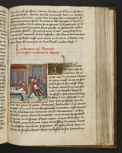 MS Hunter 252 143r Stránka ze stovky nových zpráv, c.1461-62 od French School