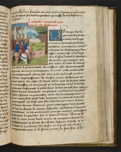 MS Hunter 252 161r Stránka ze stovky nových zpráv, c.1461-62 od French School