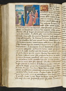 MS Hunter 252 177v Stránka z Cent Nouvelles Nouvelles, c.1461-62 od French School