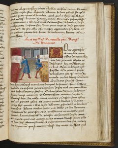 MS Hunter 252 184r Stránka ze stovky nových zpráv, c.1461-62 od French School