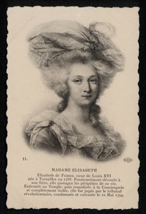 Madame Elisabeth, sestra krále Ludvíka XVI. (litho) od French School