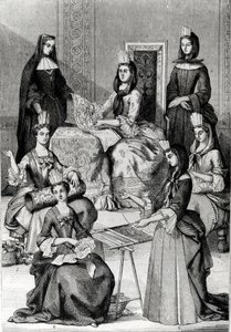 Madame de Maintenon se svými Dámy v čekání od French School
