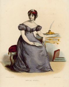 Madame de Stael (barevná rytina) od French School