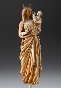 Madonna a dítě, kolem 1260-1290 (slonovina a kov) od French School