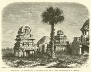 Mahabalipur, Malé pagody (rytina) od French School