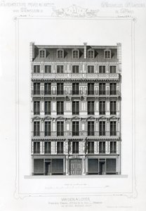 Maison A Loyer, č. 3 Rue de la Paix, Paříž; Architecture Privee na C19th od French School