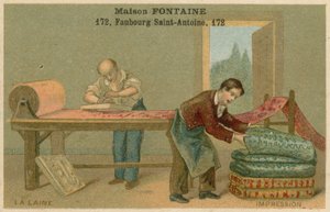 Vizitka Maison Fontaine, tisk vlny od French School