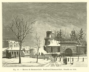 Maison de Beaumarchais, bulvár Beaumarchais, zničen v roce 1818 od French School