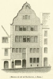 Maison ou est ne Beethoven, a Bonn (rytina) od French School