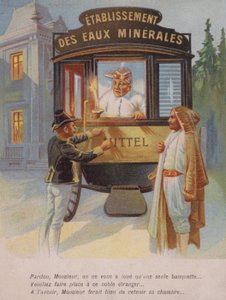 Muž je požádán, aby sdílel svůj pokoj s cizincem (chromolitho) od French School