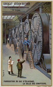 Výroba plynu pro osvětlení. Měřicí hala (chromolitho) od French School