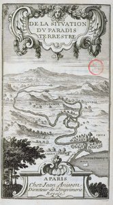 Mapa z De La Situation du Paradis Terrestre, 1691