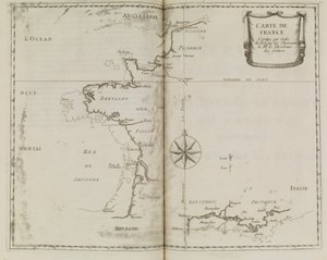 Mapa Francie, cca 1693 (tisk) od French School