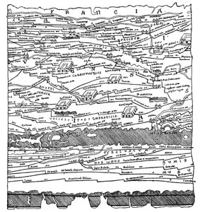Mapa Galie - fragment od French School