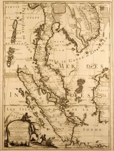 Mapa jihovýchodní Asie, 1687 (tuš na papíře)