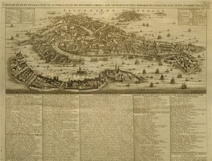 Mapa Benátek, vydaná H. Chatelainem v Amsterdamu, 1728
