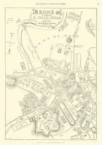 Mapa města Říma v době Julia Caesara (rytina) od French School