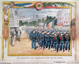 Pochod školních praporů dne 14. července 1882 od French School
