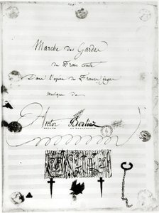 „Marche des Gardes du Franc Comte“ z opery „Les Francs Juges“ od Hectora Berlioze (1803-69) 1826 (pero a inkoust na papíře) od French School