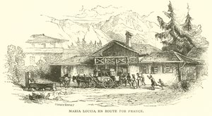 Maria Louisa na cestě do Francie (rytina) od French School