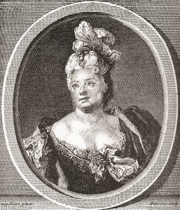 Marianne Duclos de Chateauneuf, 1664 - 1747. Francouzská herečka. Z Les Heures Libres vydané v roce 1908. od French School
