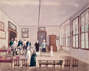 Marie-Therese-Charlotte de Bourbon, Madame Royale, se ve Vídni setkává se svými bratranci rakouským císařem Františkem II a jeho manželkou Marií Terezou po jejím propuštění v roce 1795 z pařížského vězení, kolem roku 1796 (wc od French School