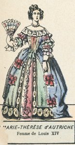 Marie-Terezie Rakouská, manželka Ludvíka XIV. (barevná rytina) od French School