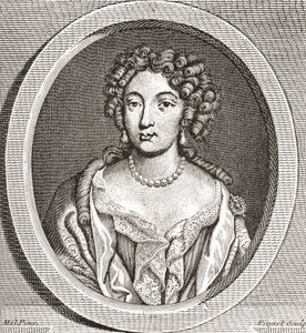 Marie Angélique de Scorailles, 1661 1681. Francouzská šlechtična a jedna z mnoha milenek Ludvíka XIV. Z Les Heures Libres vydané v roce 1908. od French School
