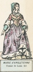 Marie Anglická, manželka Ludvíka XII. (barevná rytina) od French School