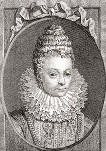Marie de Médicis, 1575 1642. Královna choť Francie, jako druhá manželka francouzského krále Jindřicha IV. Z Les Heures Libres vydané v roce 1908. od French School